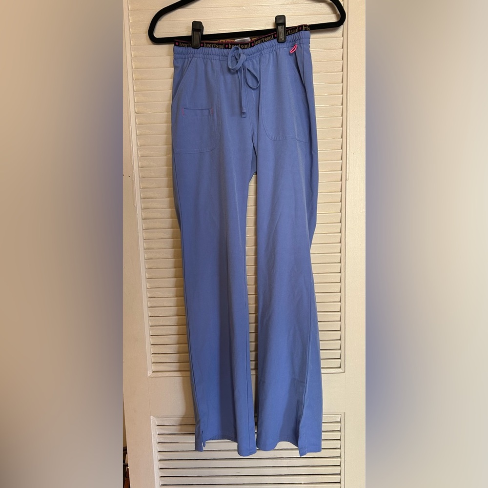 XS Tall Light Blue Spandex Scrub Pants
